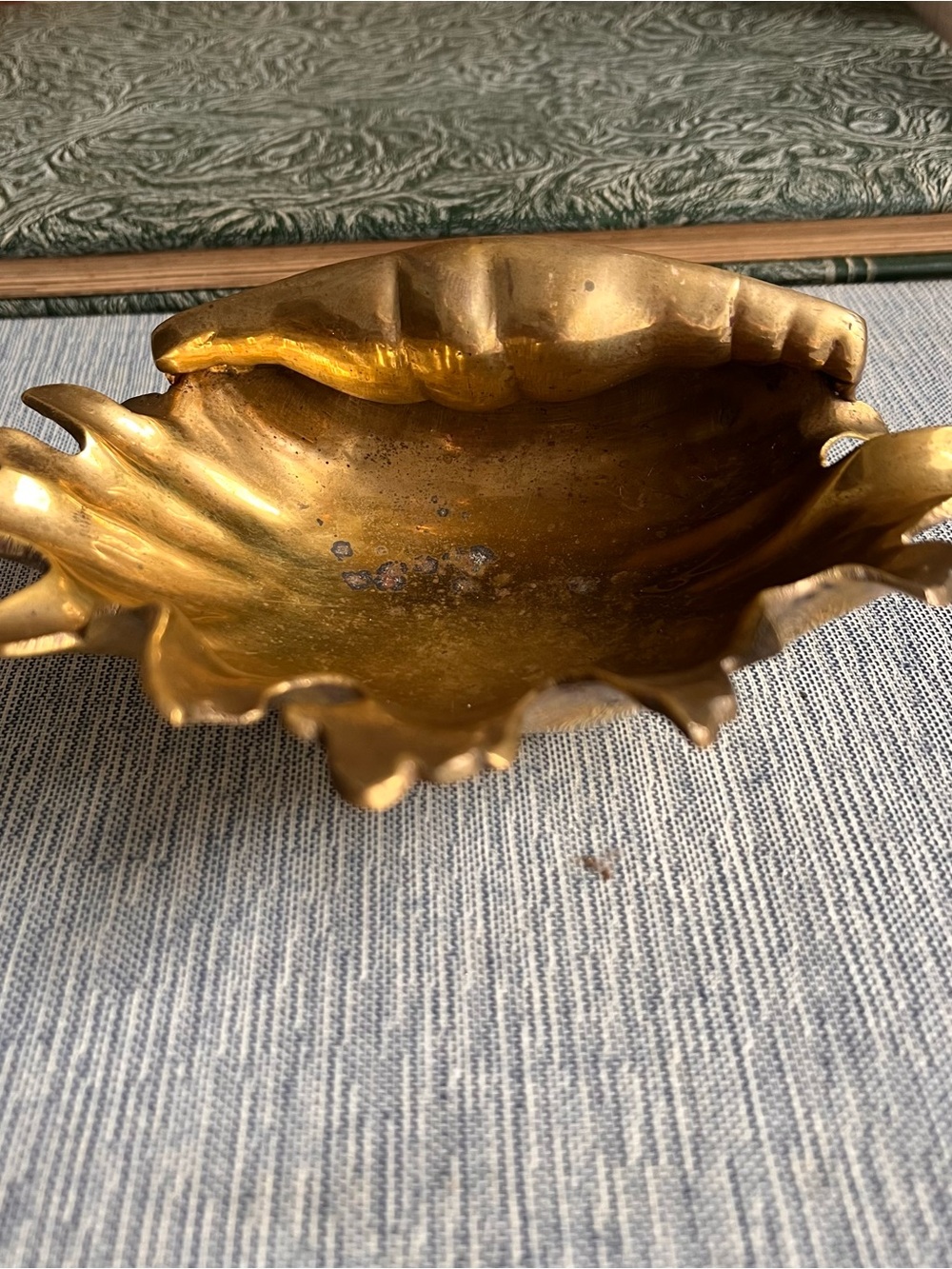 Vintage Hollywood Regency Raymor Italy Brass Seashell Catchall